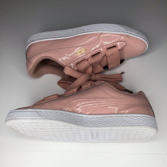 puma basket heart trainers pink